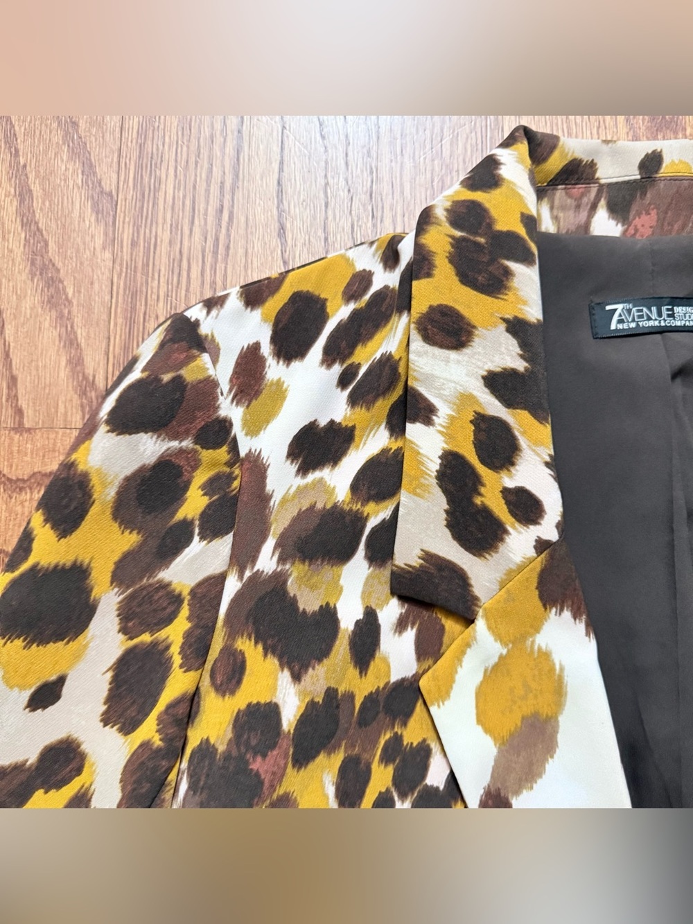 7th Avenue New York & Co Leopard Print Blazer Open Jacket Size XS - Picture 3 of 15